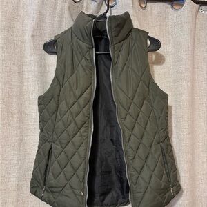Angel Kiss Olive Green Quilted Vest